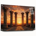 Acrylic print of ancient ruins in neutral tones, ideal for dining room or bedroom decor.