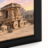 Framed canvas featuring a close-up of ancient ruins in black with colorful, textured details.