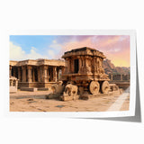 Rolled print of ancient ruins in muted earth tones, ideal for art wall dining room or classy bathroom.