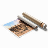 Extra large rolled print of ancient ruins in muted earth tones, ideal for classy bathroom or large living room decor.