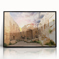 Large abstract wall art depicting ancient ruins in muted earth tones on a framed acrylic, ideal for modern art wall decor.