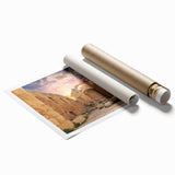 Extra large rolled print of ancient ruins in muted earth tones, ideal for classy bathroom wall art.