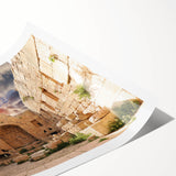 Extra large wall art featuring line art flowers on a rolled print, in muted earth tones, ideal for large living room decor.