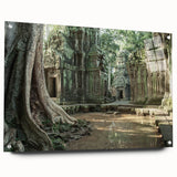 Acrylic print of ancient ruins in muted earth tones, ideal for enhancing the ambiance of dining rooms or bedrooms.