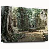 Acrylic print of ancient ruins in muted earth tones, suitable for bedroom or dining room decor.