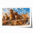 Extra large rolled print of ancient ruins in muted earth tones, suitable for art wall dining room or bathroom.