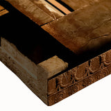 Large art of ancient ruins in black and white on stretched canvas, suitable for bedroom wall decor.