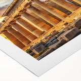 Art deco poster of ancient ruins in muted earth tones on rolled canvas, suitable for enhancing a dining room wall.