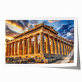 Rolled print of ancient architectural ruins in muted earth tones, ideal for art wall dining room.