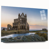 Acrylic print of ancient ruins in earth tones, suitable as large abstract wall art for bedrooms or dining rooms.