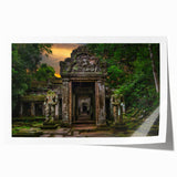 Rolled print of ancient ruins in muted earth tones, suitable as art wall for dining room or large bathroom decor.