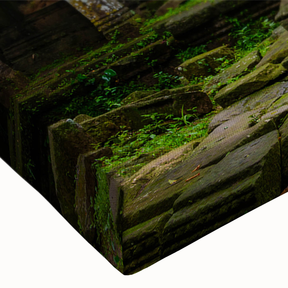 Black and white large art of ancient ruins on stretched canvas, suitable for bedroom wall decor.