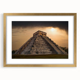Extra large wall art featuring abstract art prints of ancient ruins in textured gold tones, framed.