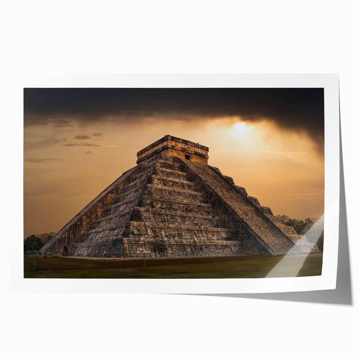 Rolled print of ancient ruins in muted earth tones, suitable for art wall dining room or classy bathroom wall art.