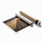 Extra large rolled print of ancient ruins in muted earth tones, suitable as classy bathroom wall art.