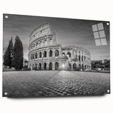 Acrylic print of ancient ruins in earth tones, suited for bedroom or dining room decor.
