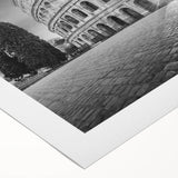 Art Deco poster of ancient ruins on rolled canvas, featuring earthy tones, suitable for dining room or bathroom wall art.