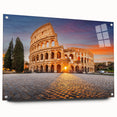 Acrylic print of ancient ruins in muted earth tones, ideal for dining room decor.