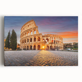 Black and white photograph of ancient ruins on stretched canvas, ideal for kitchen wall art.
