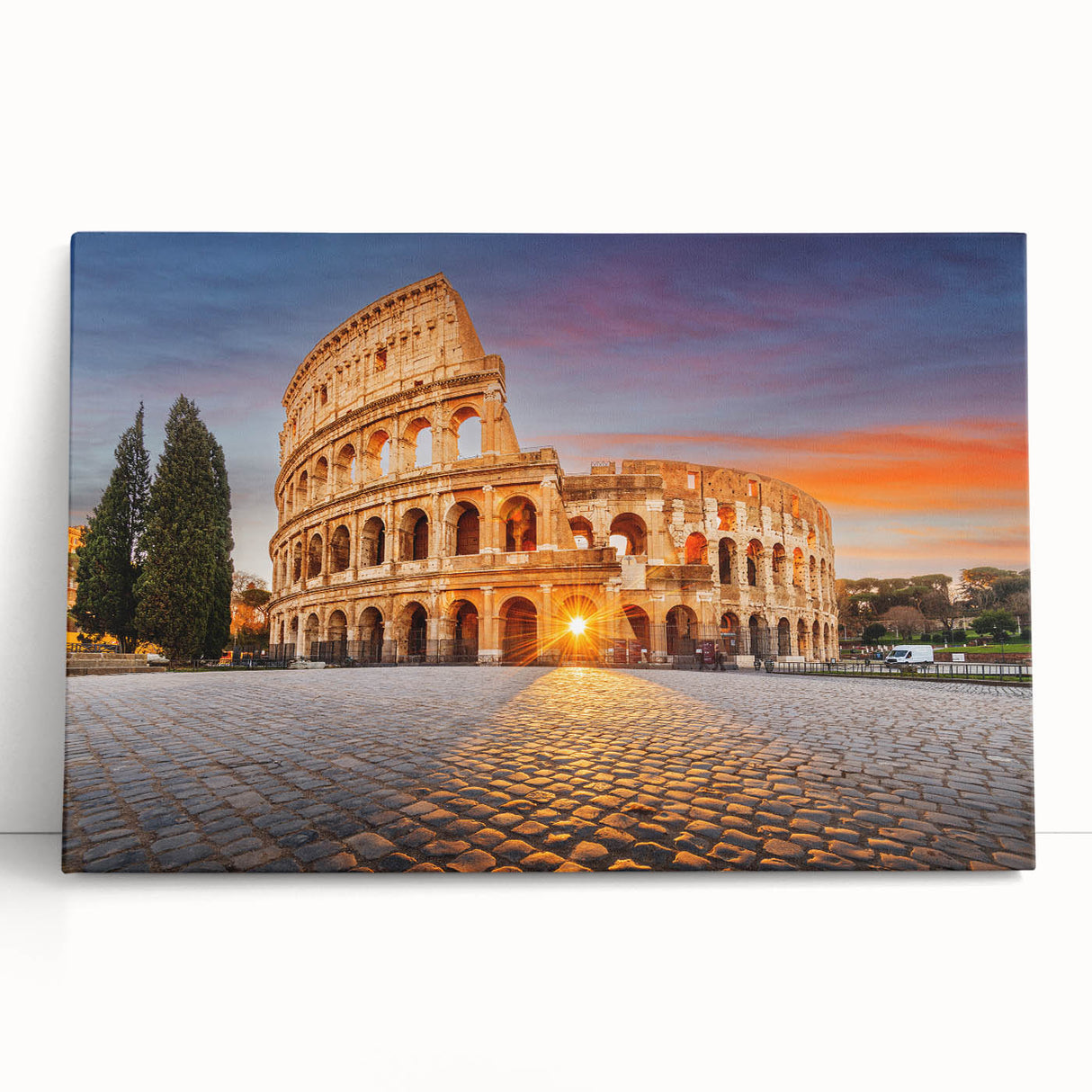 Black and white print of ancient ruins on large stretched canvas, suitable for kitchen or bedroom wall art.