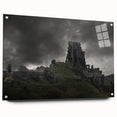 Acrylic print of ancient ruins in muted earth tones, suitable for bedroom or dining room decor.