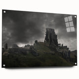 Acrylic print of ancient ruins in muted earth tones, suitable for bedroom or dining room decor.