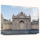 Ancient ruins in earth tones on large acrylic print, suitable for bedroom or dining room decor.