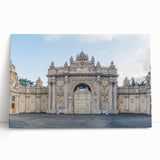 Black and white photo of ancient ruins on stretched canvas, ideal for kitchen wall art or bedroom ambiance.