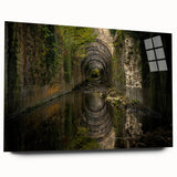 Acrylic print of ancient ruins in muted earth tones, ideal for bedroom or dining room art.