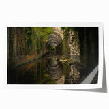 Extra large rolled print of ancient ruins in muted earth tones, ideal for art wall dining room or classy bathroom wall art.
