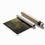 Extra large rolled print of ancient ruins in muted earth tones, ideal for classy bathroom or large living room wall art.