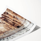 Extra large rolled print of ancient ruins in muted earth tones, suitable for classy bathroom or large living room decor.