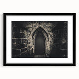 Extra large abstract art print featuring colorful, textured arch designs on a black framed canvas.