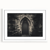 Extra large abstract art print featuring textured arches in muted earth tones on a framed canvas.