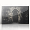Large abstract wall art featuring black and white arches in a mid-century modernist style on a framed acrylic.