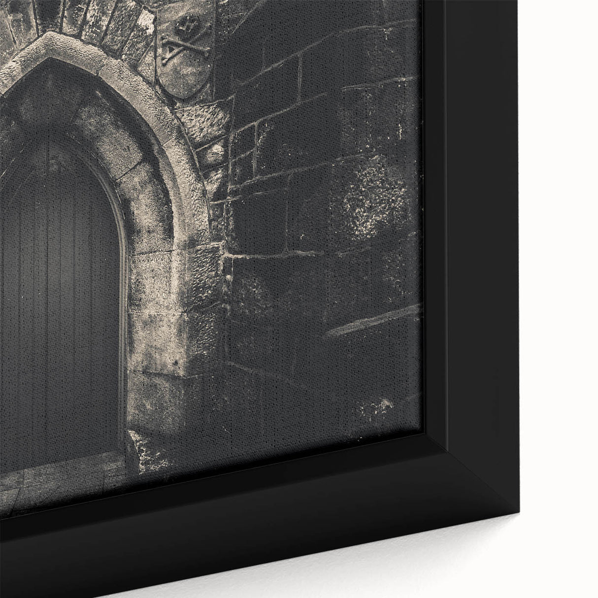 Extra large framed canvas featuring black textured arches with colorful accents, ideal for living room decor.