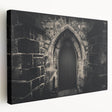 Arched architectural design in muted beige tones on a large stretched canvas, suitable for kitchen wall art.