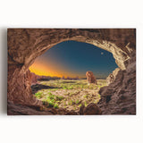 Black and white photograph of architectural arches on a stretched canvas, ideal for kitchen wall art or bedroom ambiance.