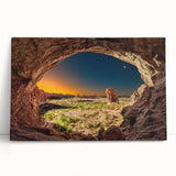 Black and white photo of architectural arches on a large stretched canvas, suitable for kitchen wall art.