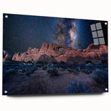 Abstract arches in neutral tones on acrylic glass, suitable for bedroom or dining room decor.