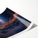 Extra large rolled print featuring line art flowers with arches in monochrome, ideal for large living room wall art.