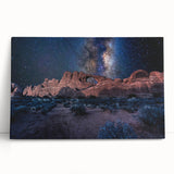 Large black and white photo of architectural arches printed on stretched canvas, suitable for kitchen wall art.