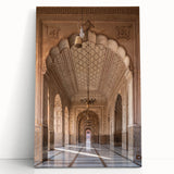 Black and white photo of architectural arches on stretched canvas, ideal for kitchen wall art.