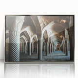 Art deco poster featuring symmetrical silver arches on acrylic, ideal for modern nursery wall decor.