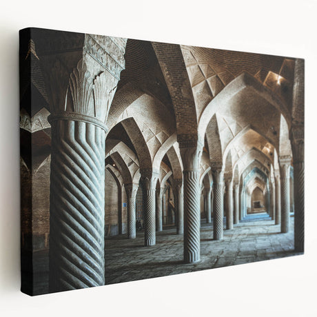Large stretched canvas featuring a series of arches in greyscale, ideal for kitchen wall art.