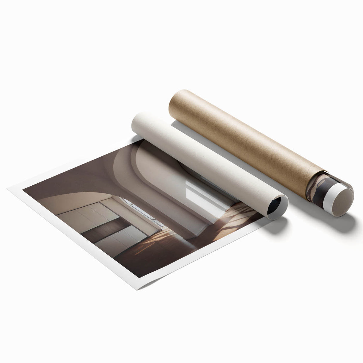 Extra large rolled print of a monochrome floral design, ideal for classy bathroom wall art.