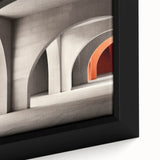 Black wall art featuring colorful, textured arch designs on a large framed canvas, ideal for living room decor.