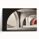 Black and white photograph of architectural arches on a large stretched canvas, suitable for kitchen wall art.