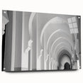 Large abstract wall art featuring geometric arches in muted earth tones on acrylic glass.