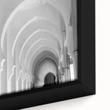 Extra large framed canvas featuring a black textured design with colorful arches, ideal for living room decor.
